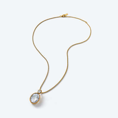 Croisé Clear Pendant & Vermeil Chain View 1