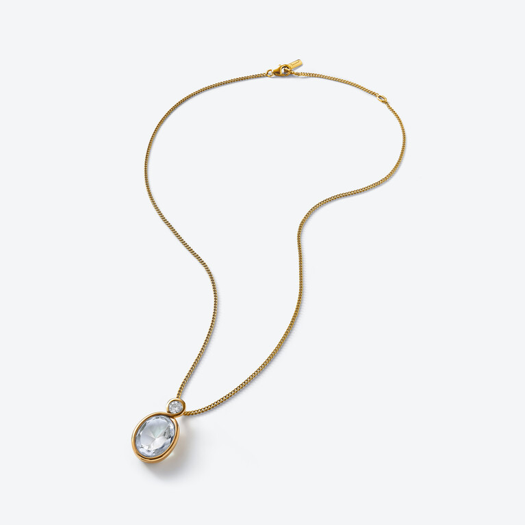 Croisé Clear Pendant & Vermeil Chain