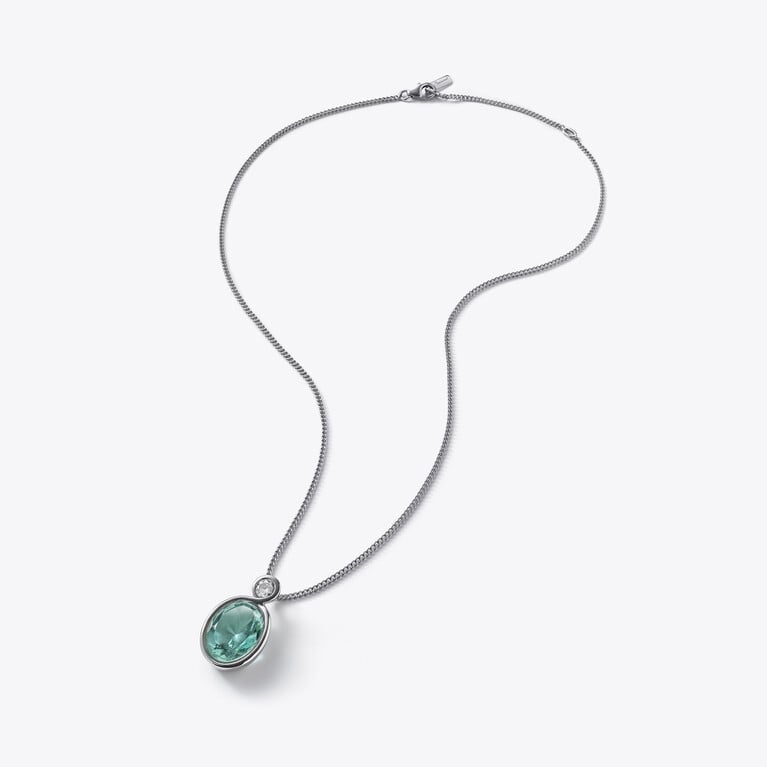 Croisé Turquoise Pendant & Silver Chain Baccarat in  