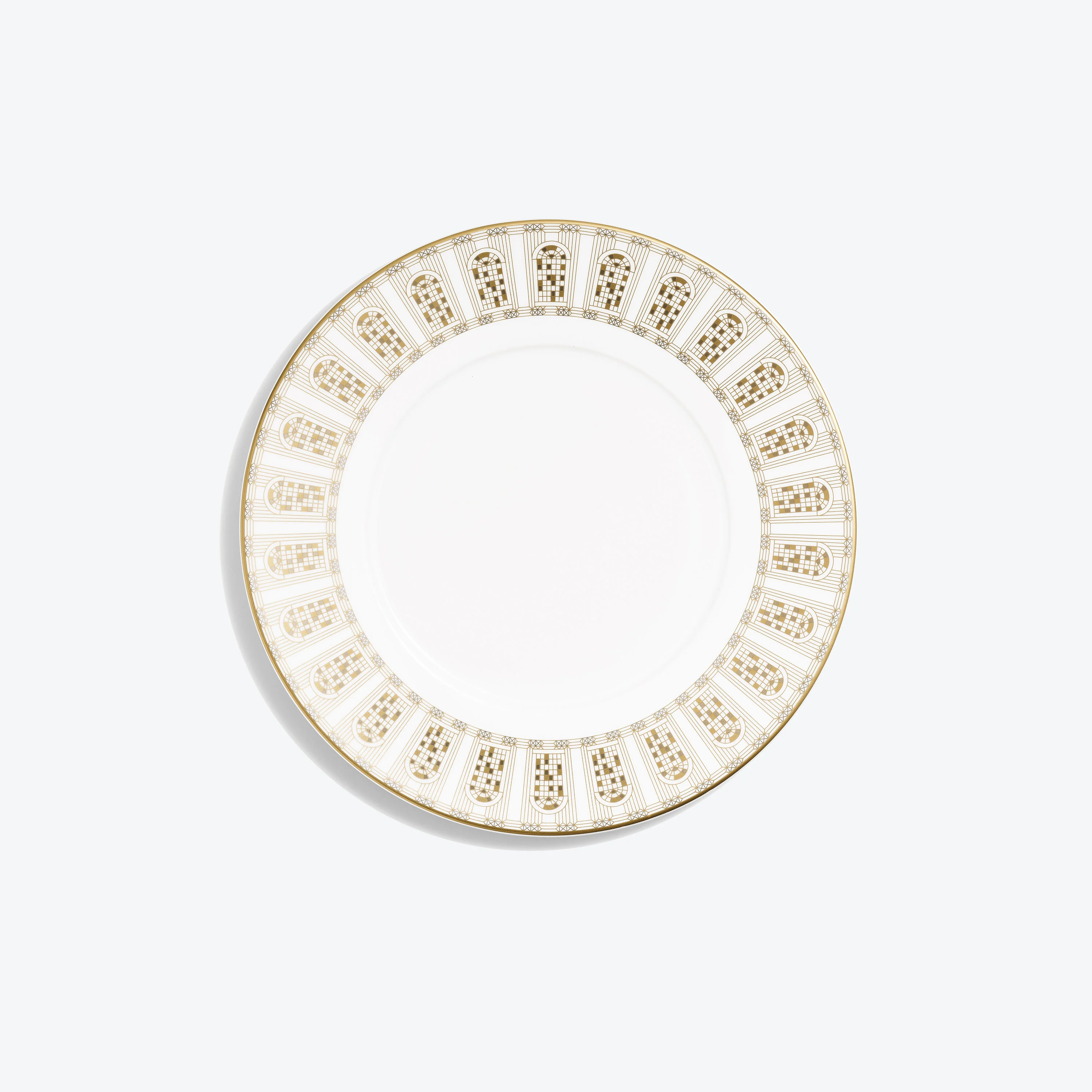 Arcadia Gold & Platinum Dessert Plates Baccarat in Porcelain Gold