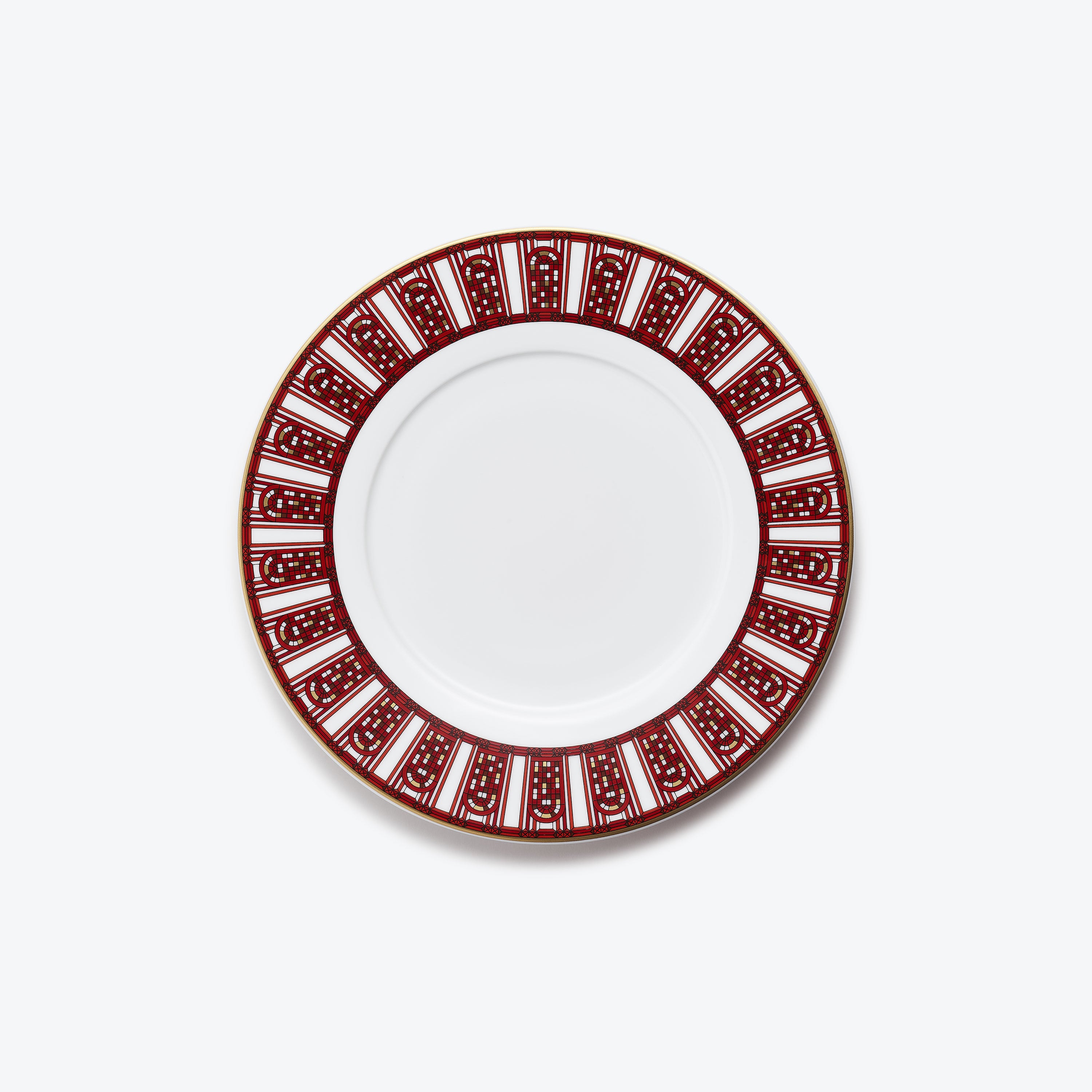 Arcadia Red Dessert Plates Baccarat in Porcelain Red