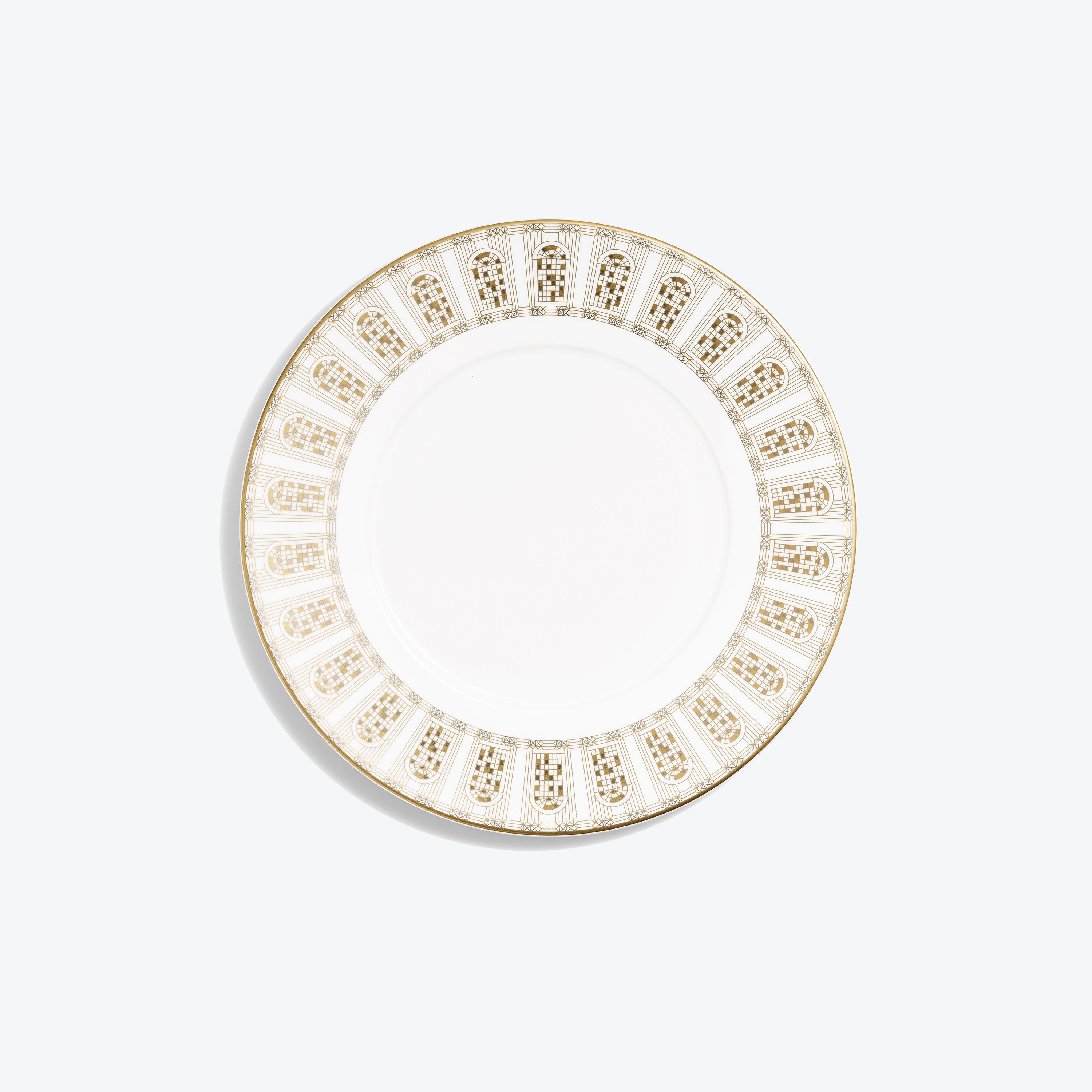 Arcadia Gold & Platinum Dessert Plates Baccarat in Porcelain Gold