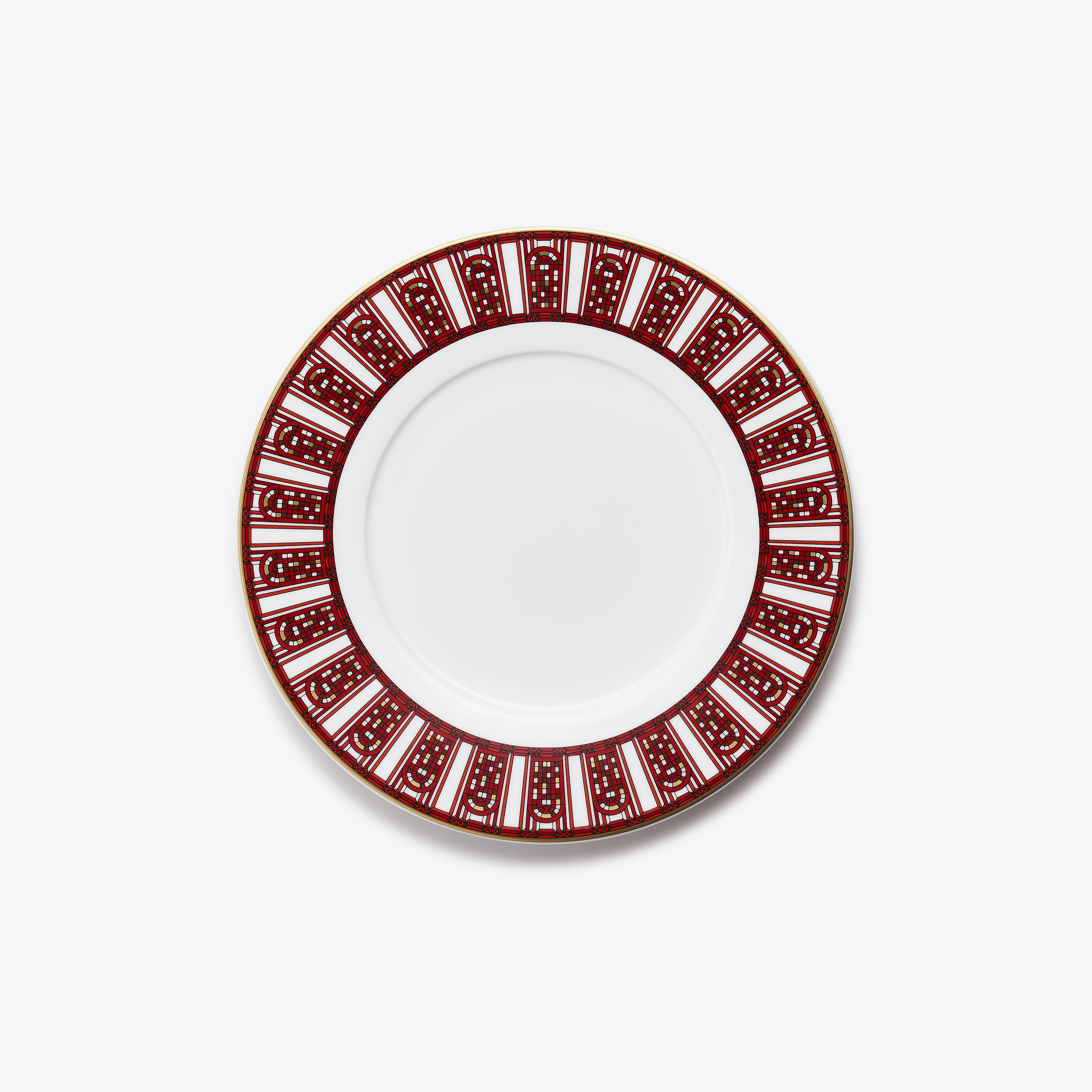 Arcadia Red Dessert Plate Baccarat in Red Porcelain