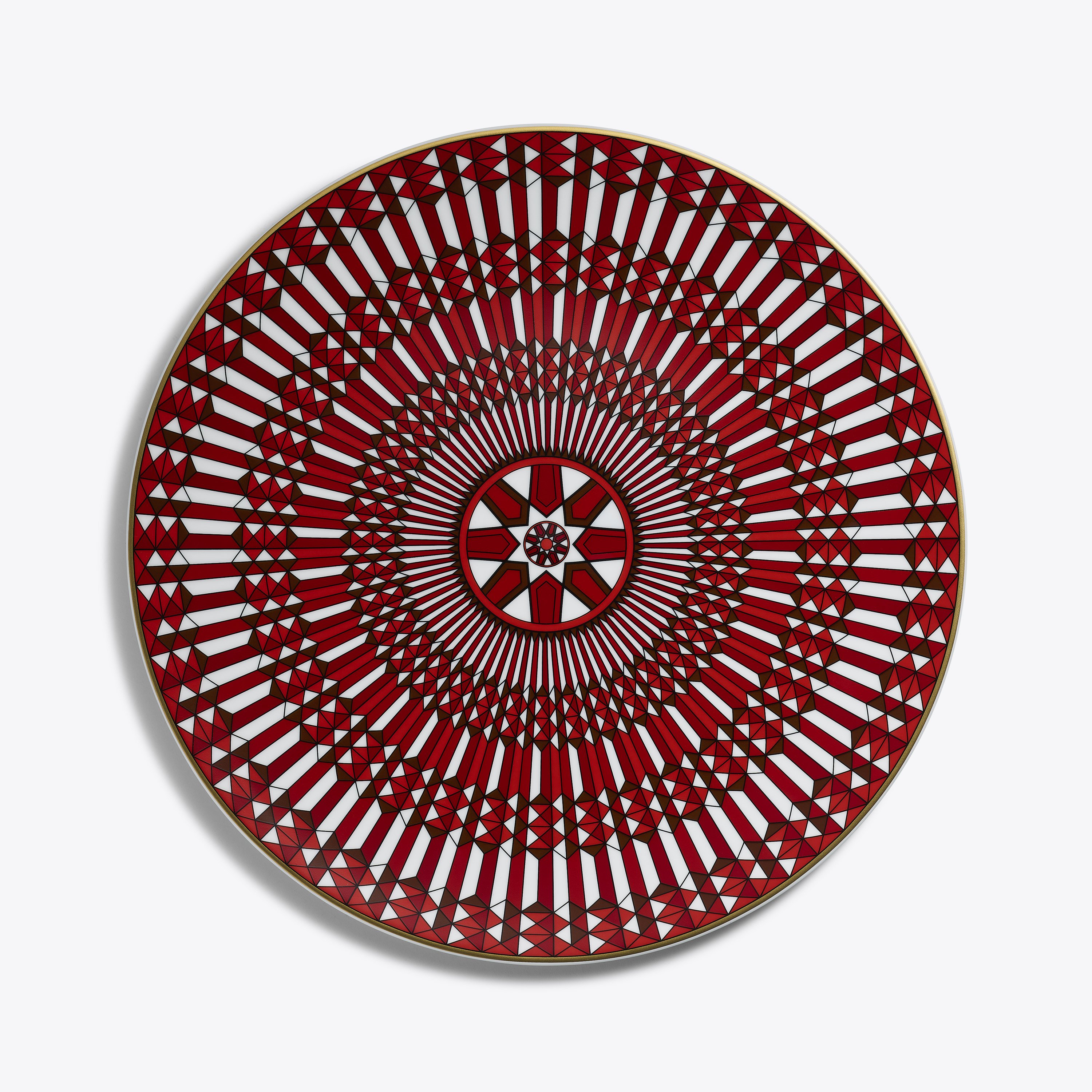 Plato Arcadia Rojo Baccarat en Porcelana Red