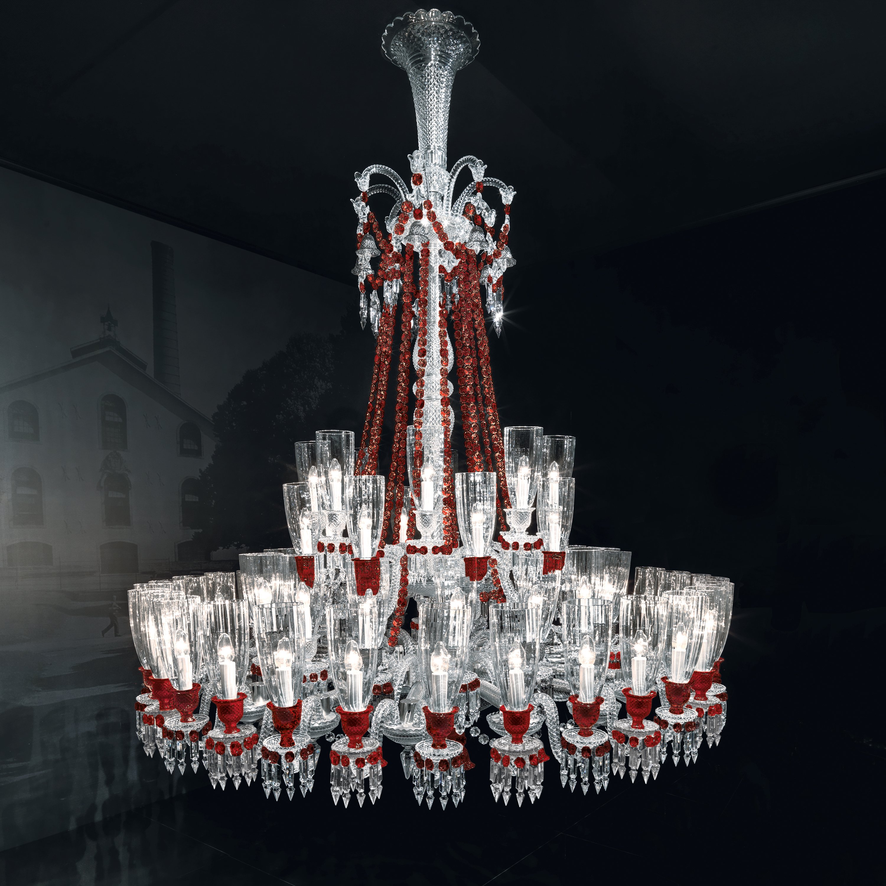 Baccarat chandelier red on sale crystal