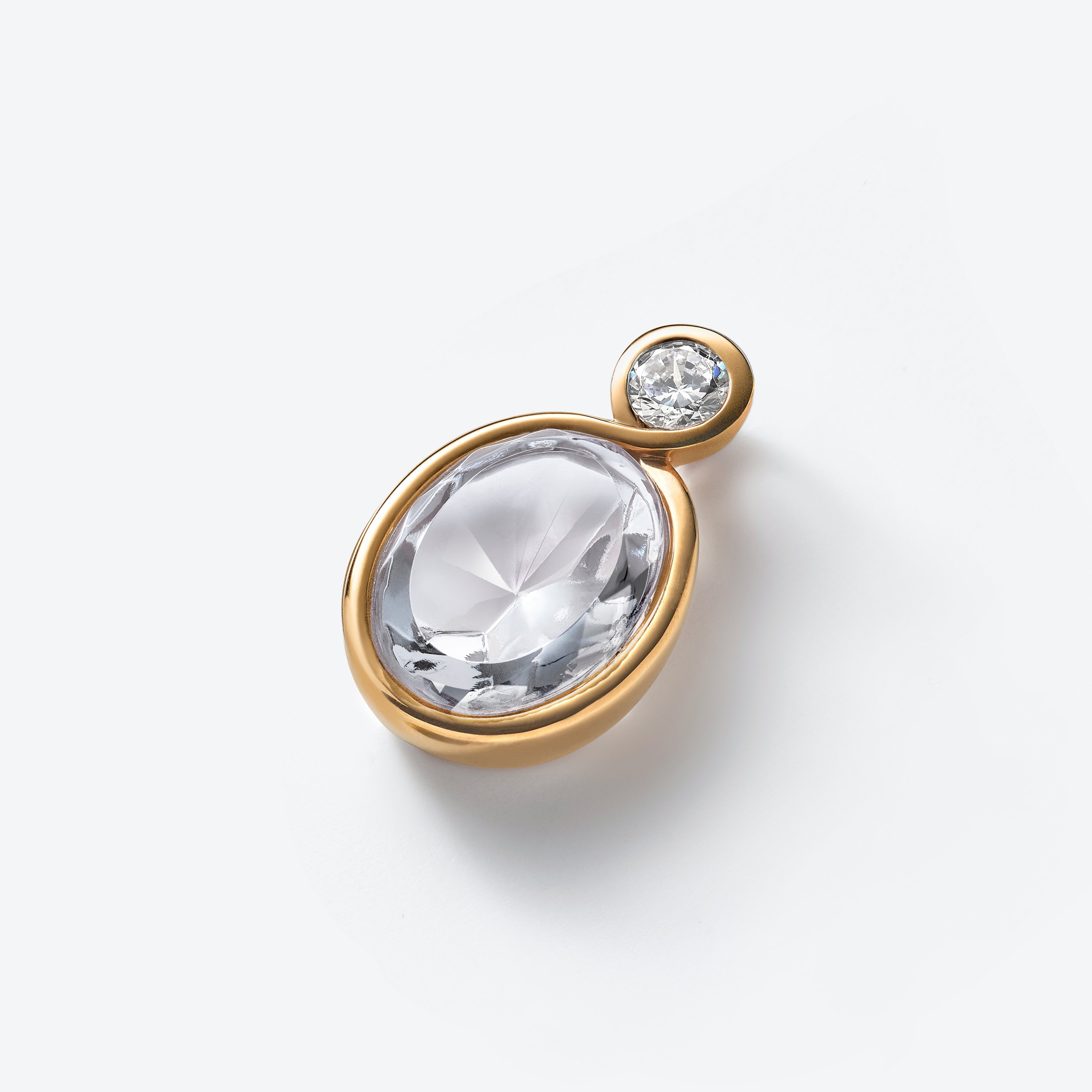 Croisé Gold Plated Pendant Baccarat in 18-Karat Gold-Plated Red